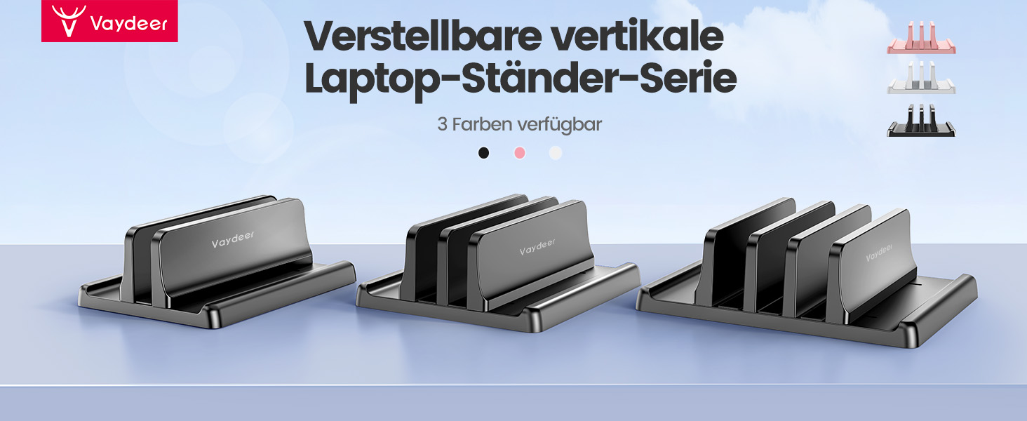 Підставка для ноутбука VAYDEER вертикальна, 3 в 1, для MacBook, iPad, Tablet, Notebook до 17.3