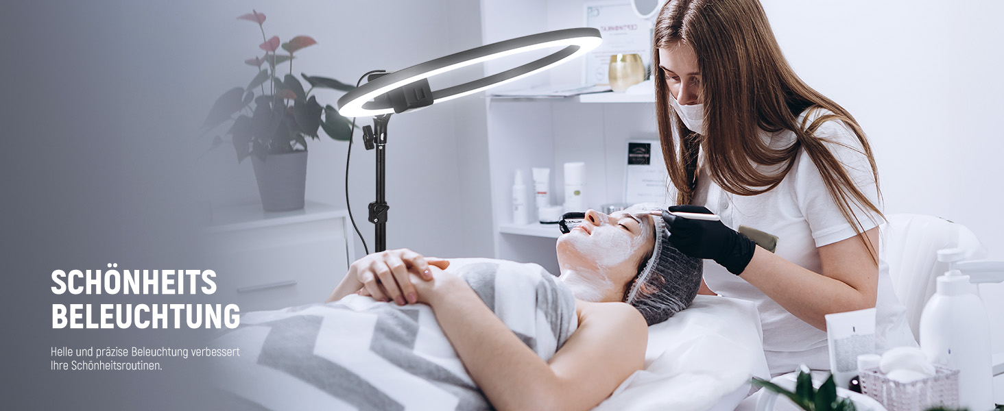 NEEWER кільцева лампа 20 дюймів LED з триподом та тримачем для телефону, 44 Вт 3200K-5600K з акумулятором, USB, для макіяжу, тату, вій, YouTube, TikTok, відеозйомки (SRP18C)