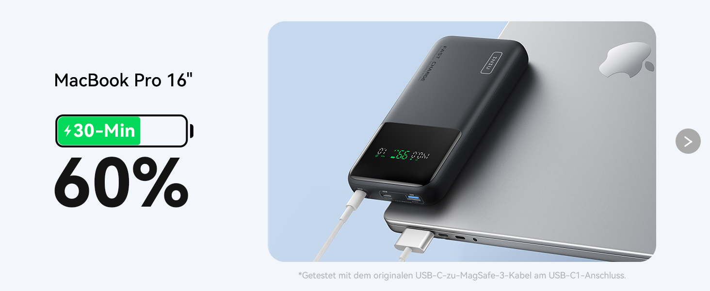 Power Bank INIU 140W 25000mAh з USB-C: зарядка для MacBook, iPad, iPhone, DJI, камери. Ідеально для подорожей та офісу
