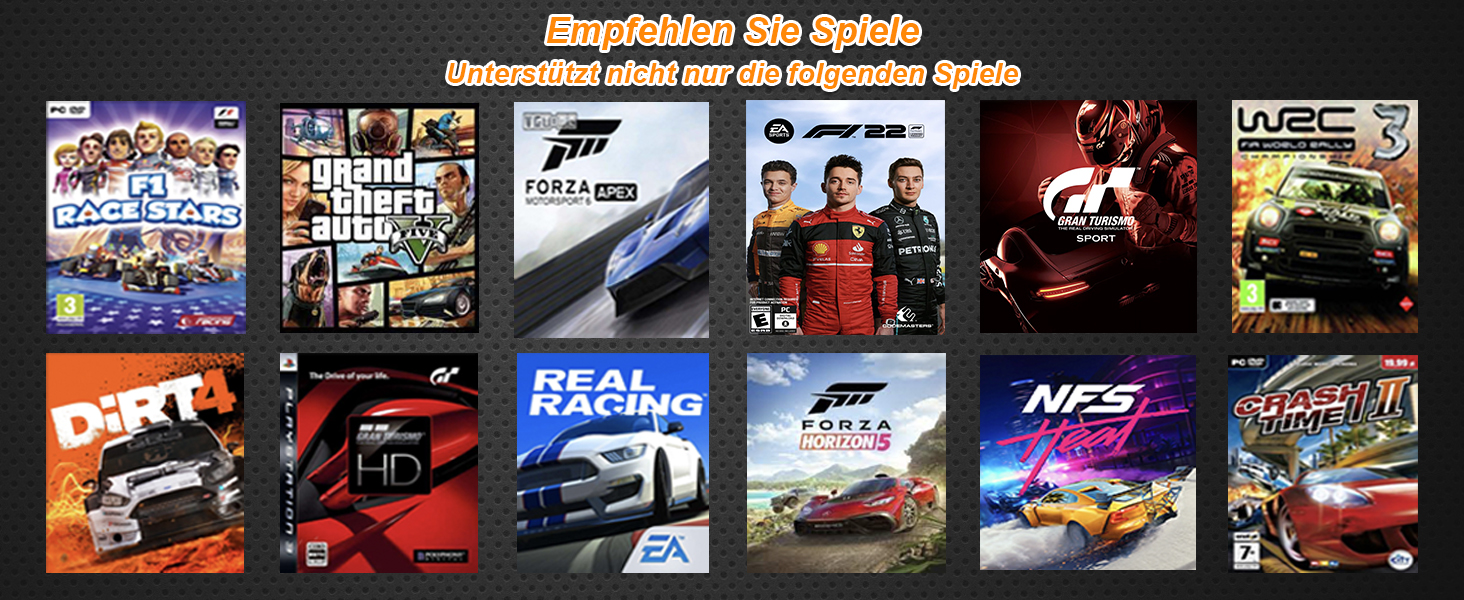 Ігрове кермо DuLingKer з педалями та перемиканням передач, 270° для PC/PS4/Switch/PS3/Xbox One/Xbox 360/Android TV, кермо для перегонів з вібрацією, зворотним зв'язком