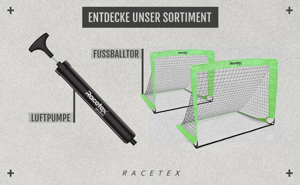 Набір дитячих футбольних воріт Racetex 2шт. з сумкою для транспортування - посилені штанги з скловолокна, для саду або парку (неоновий зелений)
