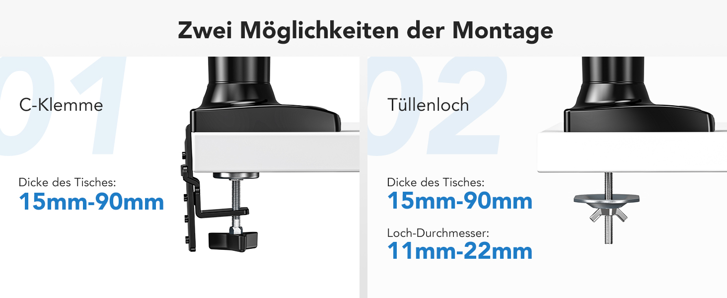 Кріплення для монітора HUANUO, 13-32 дюйми, регульований, VESA 75/100 мм, чорний