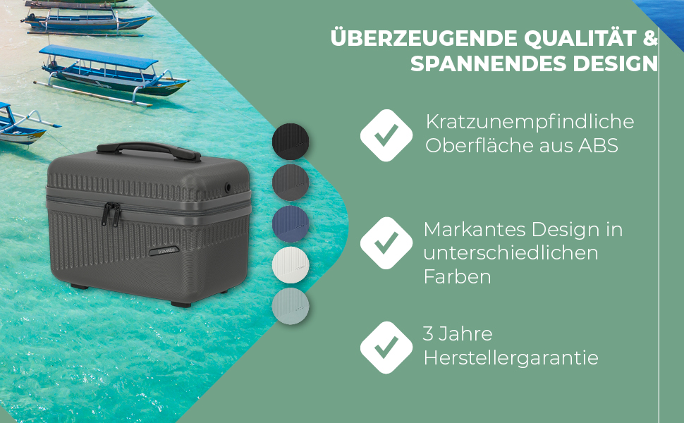 Чохол-валіза Travelite Bali 67 см, середній, 65 літрів, зелений: ABS, TSA-замок, Beauty Case