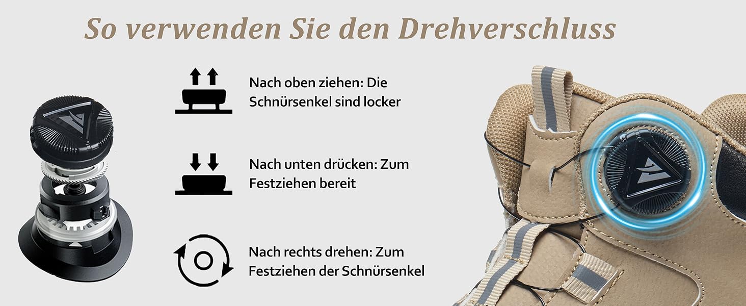 Черевики безпеки чоловічі/жіночі водонепроникні, легкі, спортивні, з металевим носком, антиковзаючі, з поворотним затвором (38 EU, Хакі)