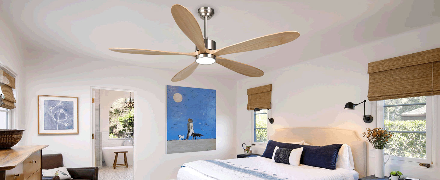 Стеляний вентилятор Reiga з імітацією дерева, 165 см, DC-двигун, керування пультом та Smart Home, 6 швидкостей, колір дерево, для внутрішнього/зовнішнього використання, з підсвічуванням