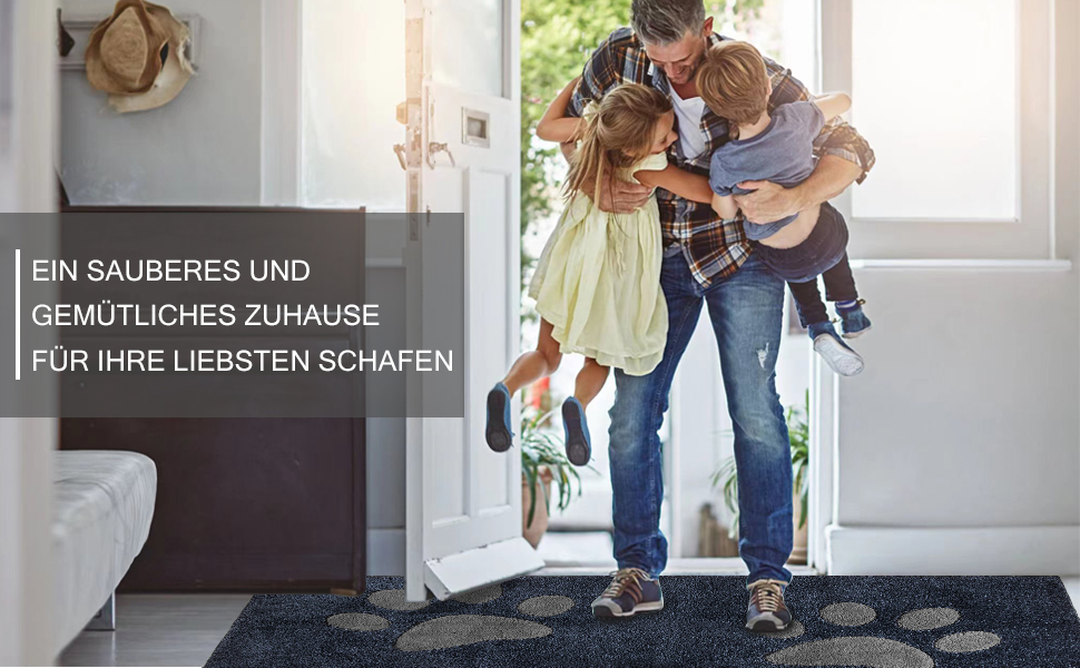 Килимок для дому FCSDETAIL, 50x80 см, миючий, водонепроникний, з антиковзаючою поверхнею, для собак та вологих лап (Темно-синій)