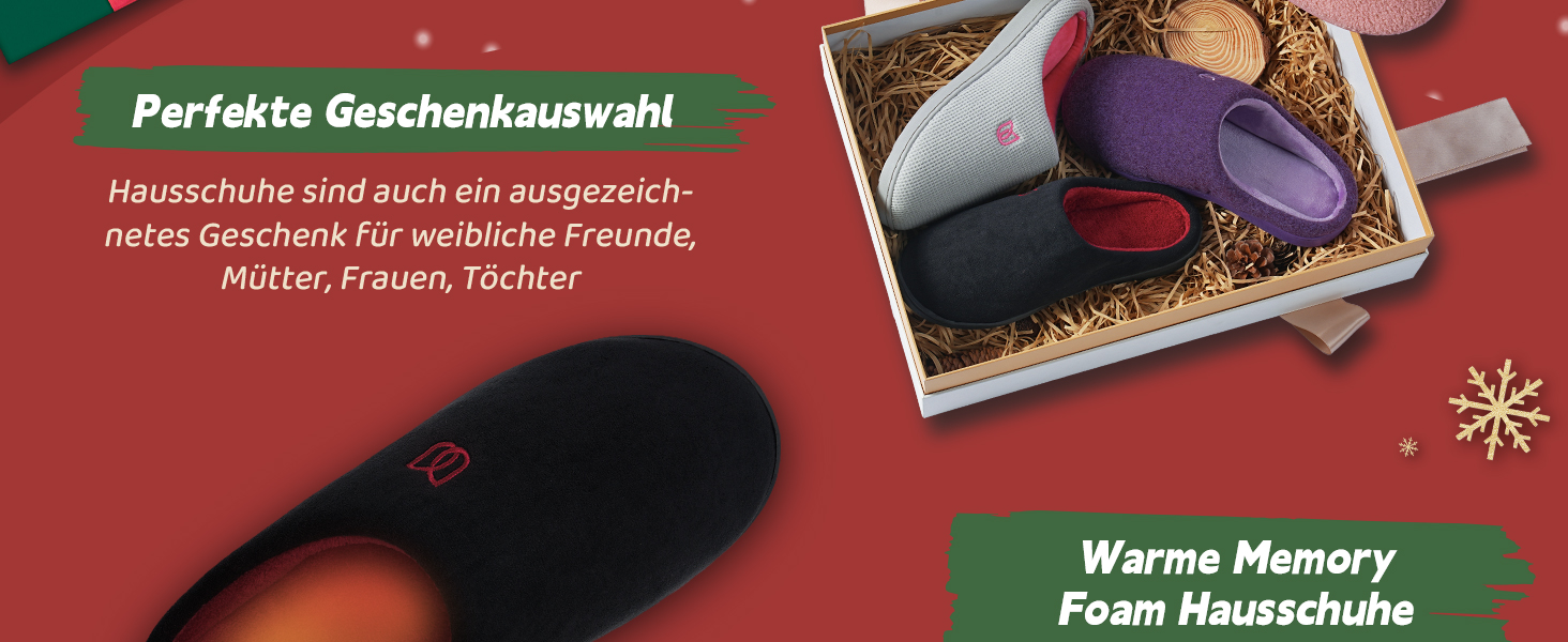Чоловічі та жіночі домашні тапочки з Memory Foam з бавовни, чорні та червоні, 42/43 EU