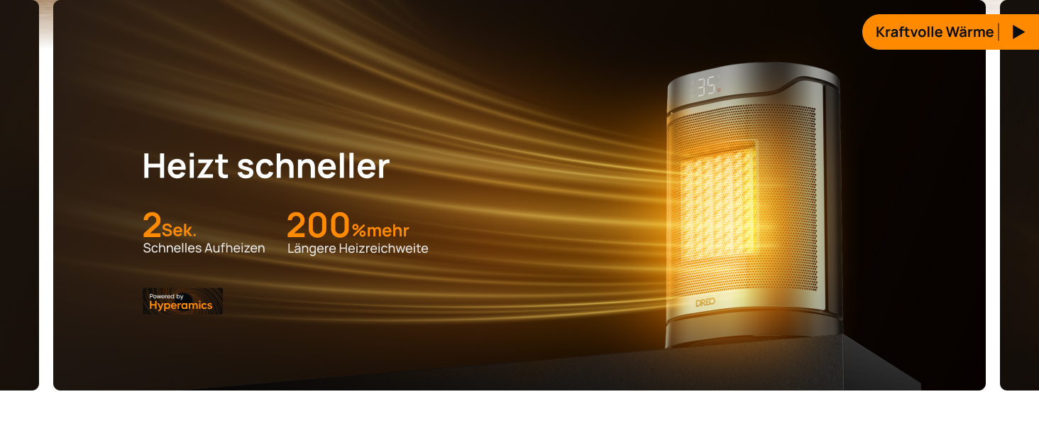 Електричний керамічний обігрівач DREO 318, 1500 Вт з термостатом, захистом від перегріву та нахилу, таймером та дитячим замком, срібний колір