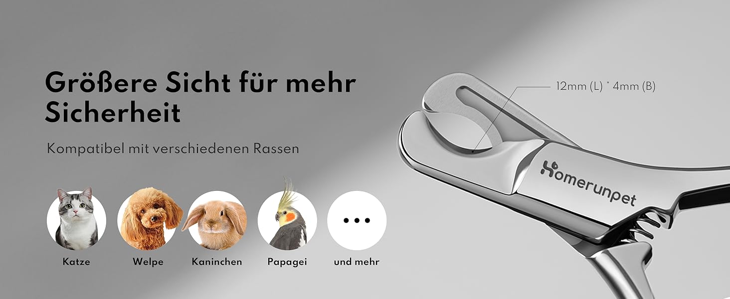 Ножиці для обрізання кігтів котів HomeRunPet з мартенситної сталі - професійні, безпечні, з антиковзними ручками