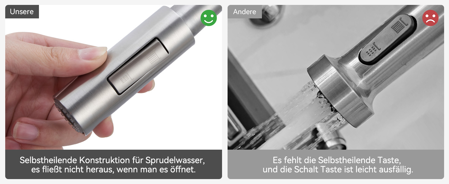 Чорний кухонний змішувач CECIPA SOFETIY SERIE з висувною лійкою, нержавіюча сталь, 360° обертання, 2 режими струменя