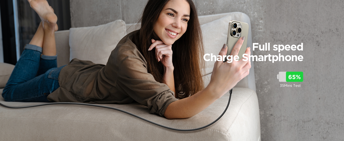 Кабель USB-C на USB-C [2 шт. 2м+2м] 100W, 5A, PD, для iPhone, Samsung, iPad, MacBook, Pixel, Switch. Чорний