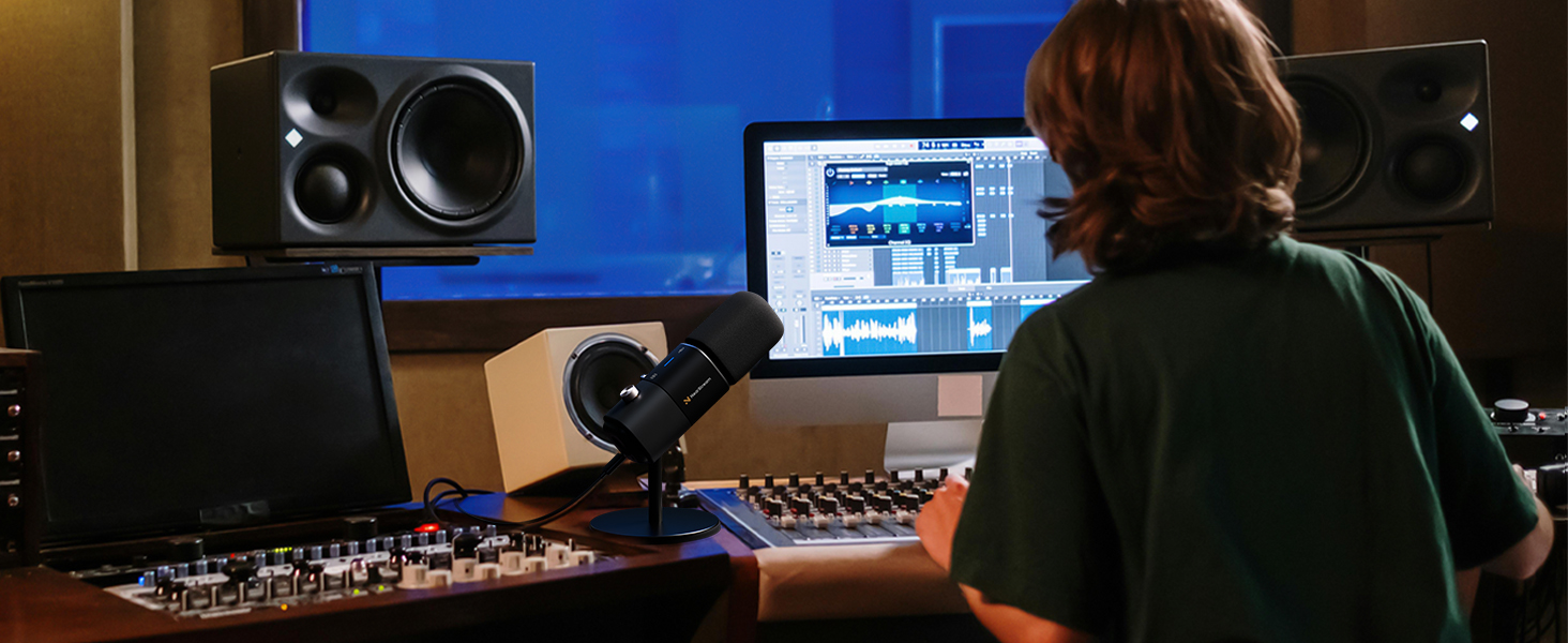 Конденсаторний мікрофон NearStream AM25X з підставкою: USB/XLR, для стрімінгу, подкастів, ігор (PC/PS5/PS4), з функцією моніторингу та шумозаглушення