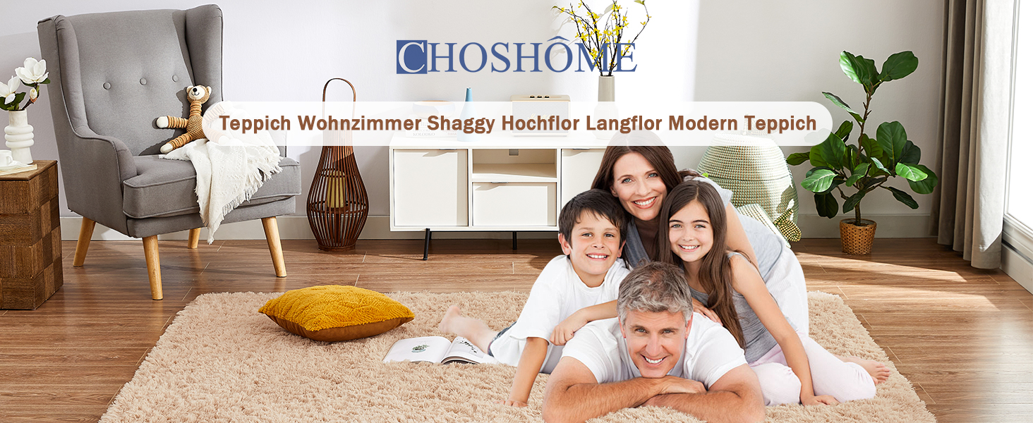 CHOSHOME Килим для спальні, вітальні: м'який, сучасний, з високим ворсом, антиковзаюча підкладка, для дитячої кімнати, шаги, 90x150 см (Бежевий, 150x240 см)