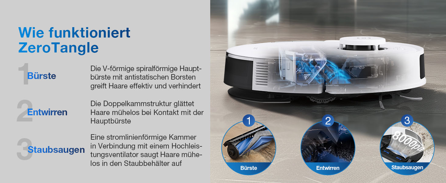 Робот-пилосос ECOVACS DEEBOT N20 Plus з функцією миття, 8000Pa, PureCyclone Station, без мішка, захист від заплутування волосся, до 300 хв роботи, білий