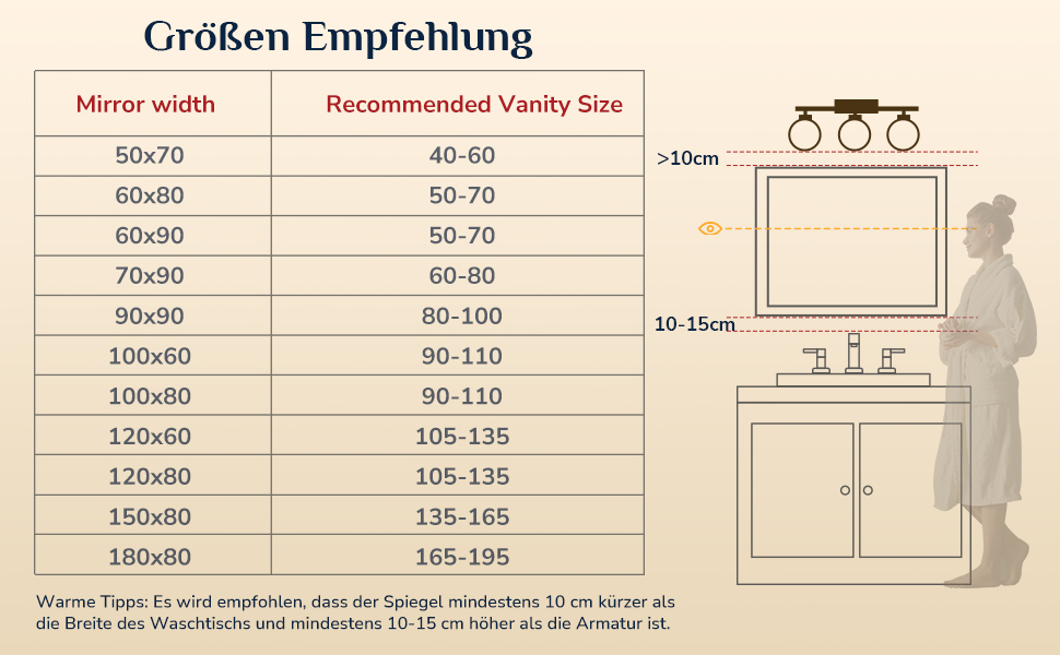 Дзеркало для ванної кімнати Keonjinn з підсвічуванням, чорний металевий каркас 60x80 см, LED, антизапар, сенсорне керування, 3 кольори світла, регулювання яскравості, пам'ять, настінне дзеркало
