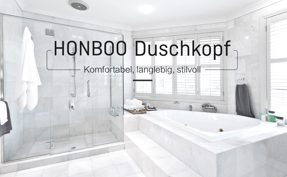 Душова лійка HONBOO з функцією стопу, водозберігаюча, високий тиск, 3 режими, універсальна, хромована, для ванни та спа