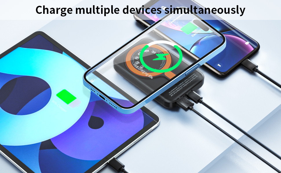 Портативний Пауербанк 12000mAh з бездротовою зарядкою та LCD дисплеєм (USB-C)