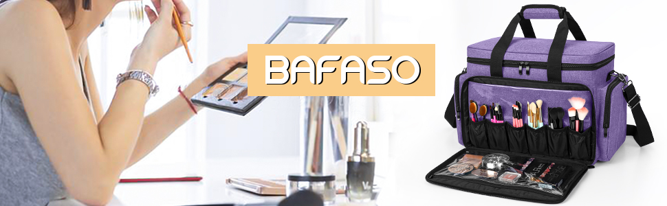 BAFASO органайзер для косметики, велика косметичка для макіяжу, дорожній косметичний кейс для жінок, фіолетовий, без аксесуарів