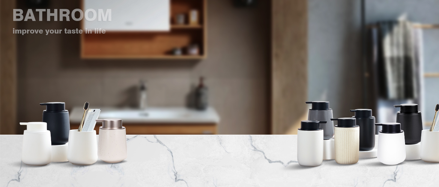 Набір аксесуарів для ванної кімнати Umlaca: мильниця, дозатор мила 350 мл, стакан для зубної пасти 320 мл, білий