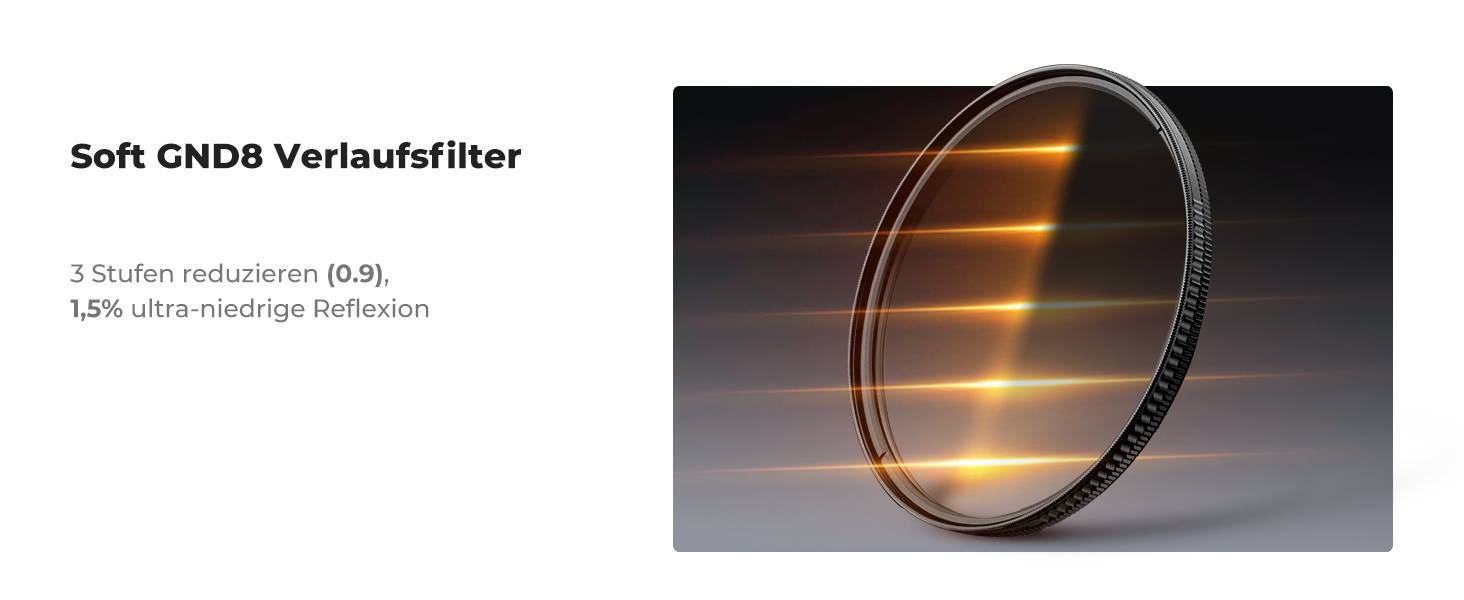 Фільтр градієнтний K&F Concept Nano-X 58mm Soft GND8 ND0.9 (3 стопи, 12.5%) - сірий