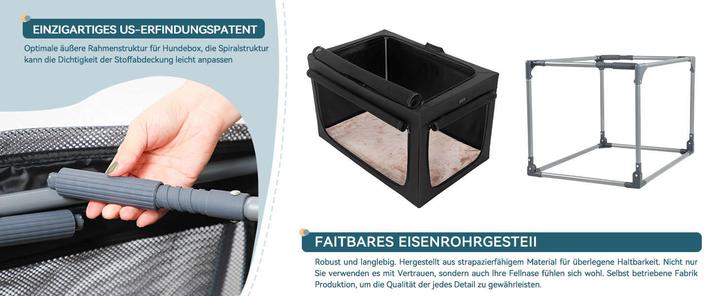 Клітка для собак Petsfit, велика, розкладна, чорна, 90x61x58 см, з підстилкою