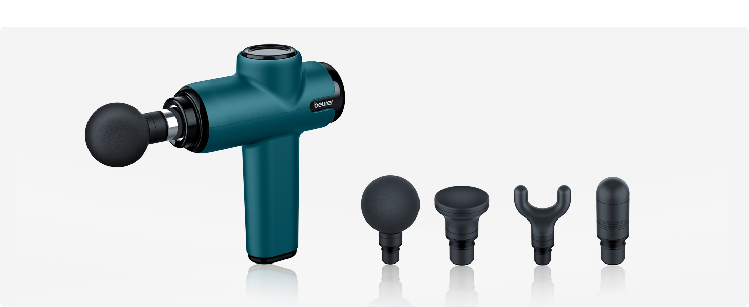 Beurer MG 99 Massage Gun - Cordless Muscle Massager with 4 Attachments & 5 Intensity Levels