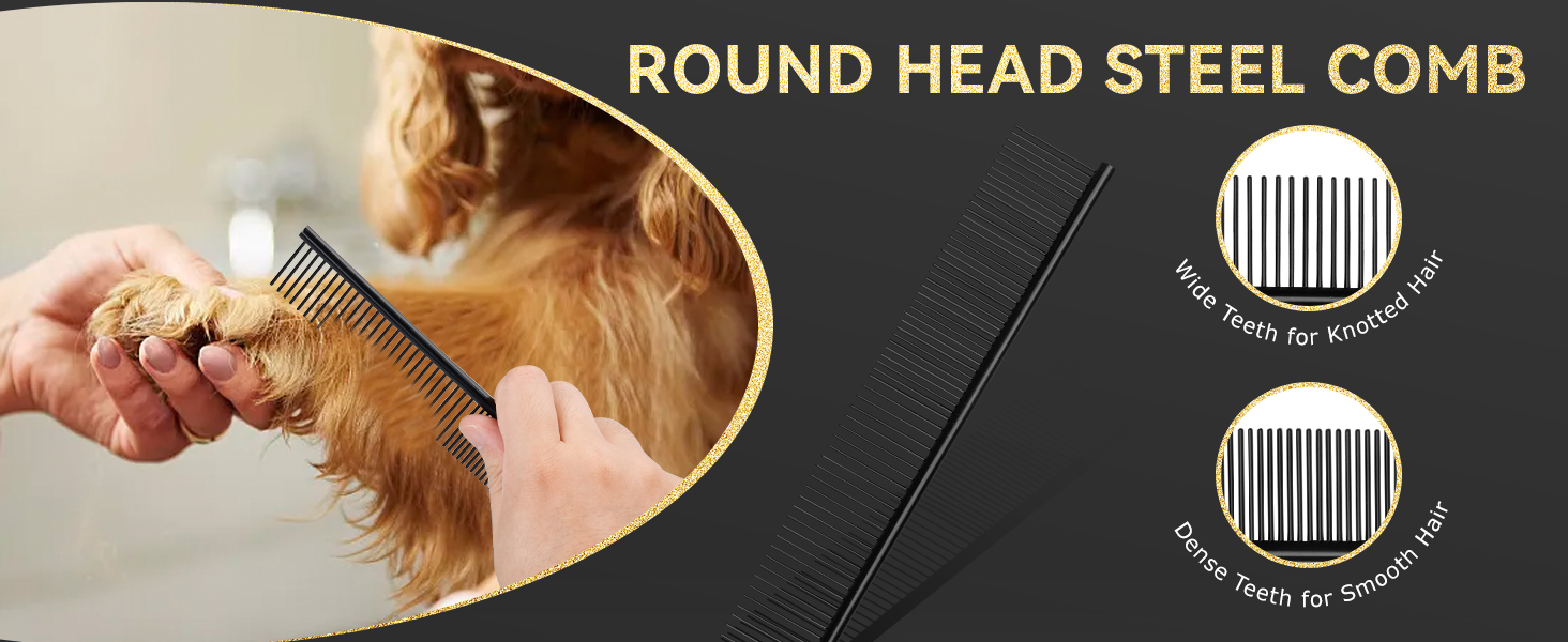 Набір професійних ножиць Nobleza для грумінгу собак та котів, 6 в 1, з нержавіючої сталі 4CR, з гребінцем для догляду за шерстю