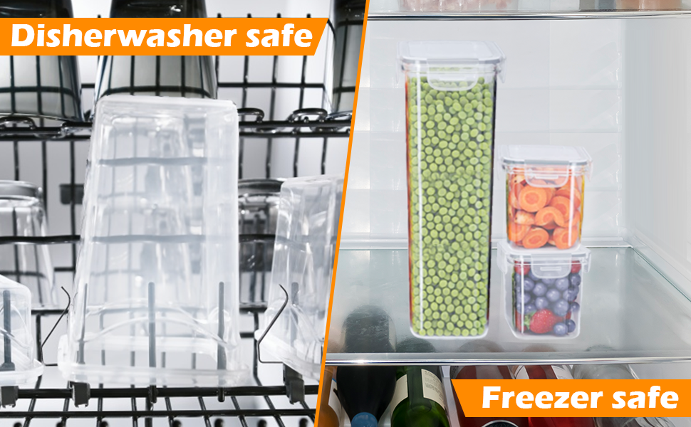 Набір контейнерів для зберігання Withosent 24 шт. з кришкою, 2L, 1.6L, 0.8L - для борошна, мюслі, кукурудзяних пластівців, з етикетками та ложками