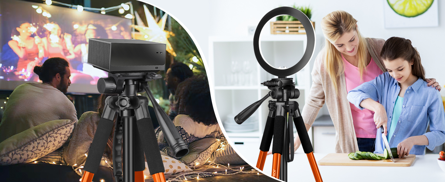 Штатив для камери JOILCAN 165см, алюміній, 5.5кг, з чохлом, для Canon, Nikon, Sony, смартфонів