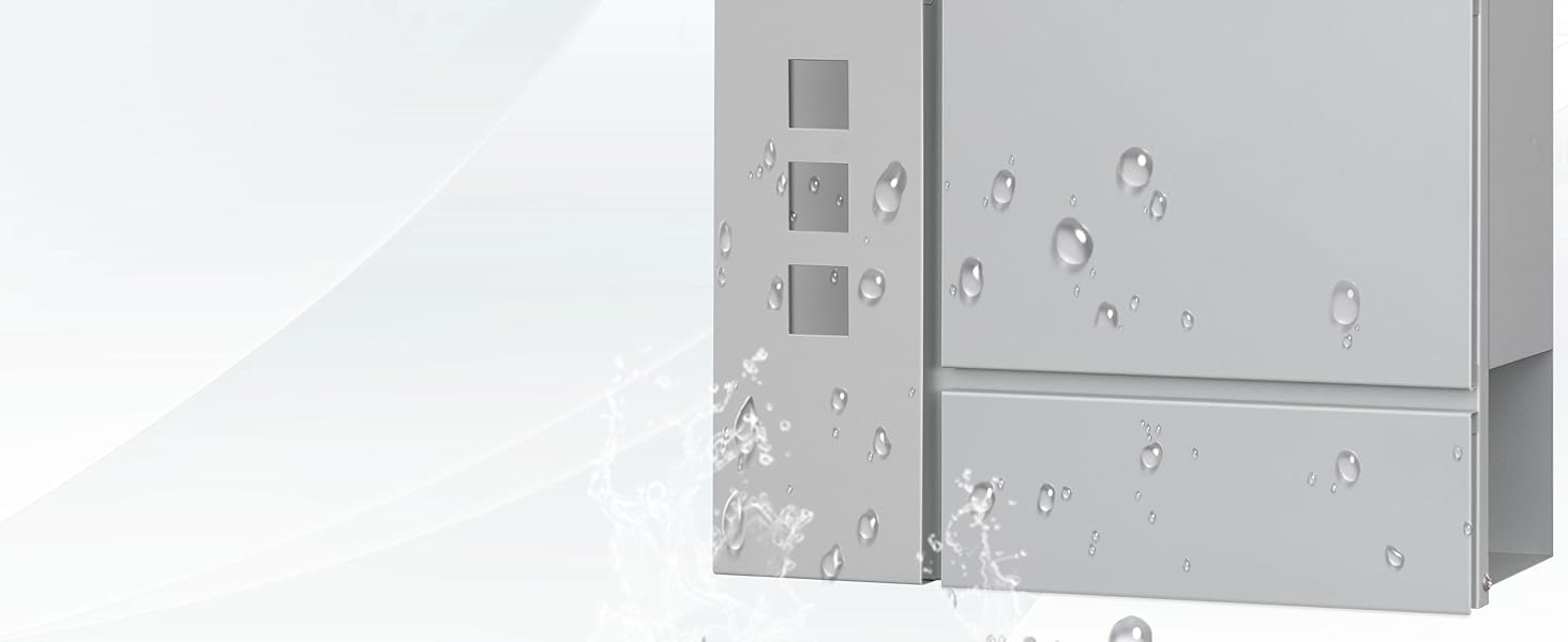 Поштовий ящик WOLTU XXL з відділенням для преси, захистом від реклами, оглядовим вікном, замком (2 ключі), антрацит (сірий) 37x37x10.5 см