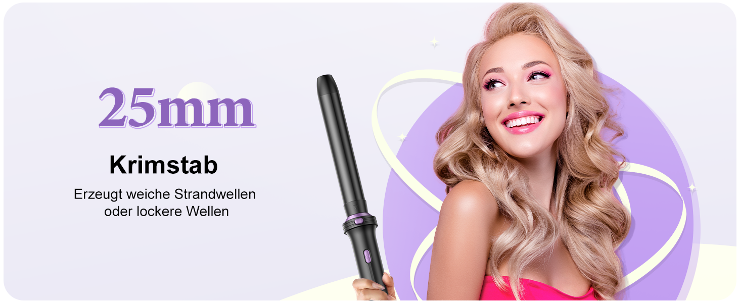 BESTOPE PRO Локкенстаб: Набір 5 в 1 з плойкою, термощіткою та 3 локкенами (9-25 мм) для великих локонів, 13 температур, захисне покриття, рукавичка, затискач (базальтовий чорний)