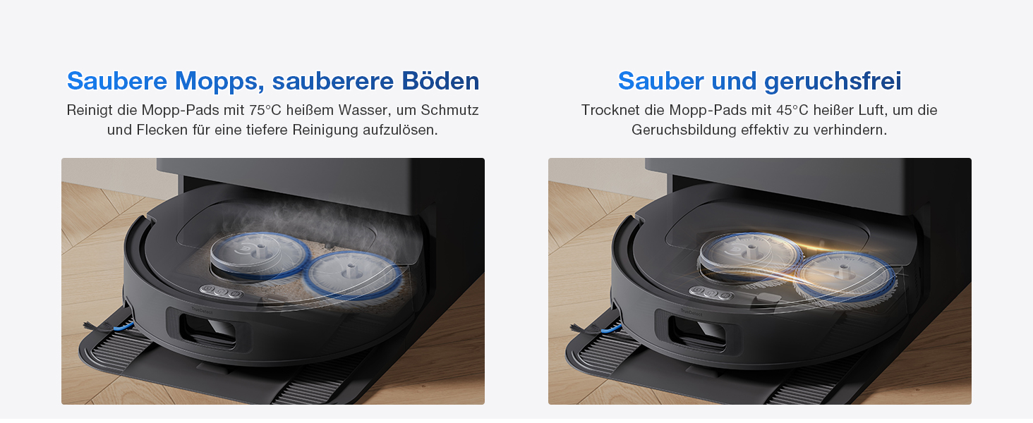 Робот-пилосос ECOVACS DEEBOT T30S PRO з функцією миття, 11000 Па, технологія ZeroTangle, миття гарячою водою 70°C, TruEdge™ для миття країв, акумулятор 6400 мАг, уникнення перешкод за допомогою AI (T30C OMNI Gen2 S)