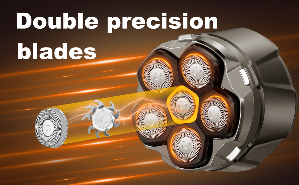 Електричний гостростример для голови чоловічий з LED-дисплеєм, водонепроникний, 6D гнучкий, з плаваючою головкою, для сухого та вологого гоління