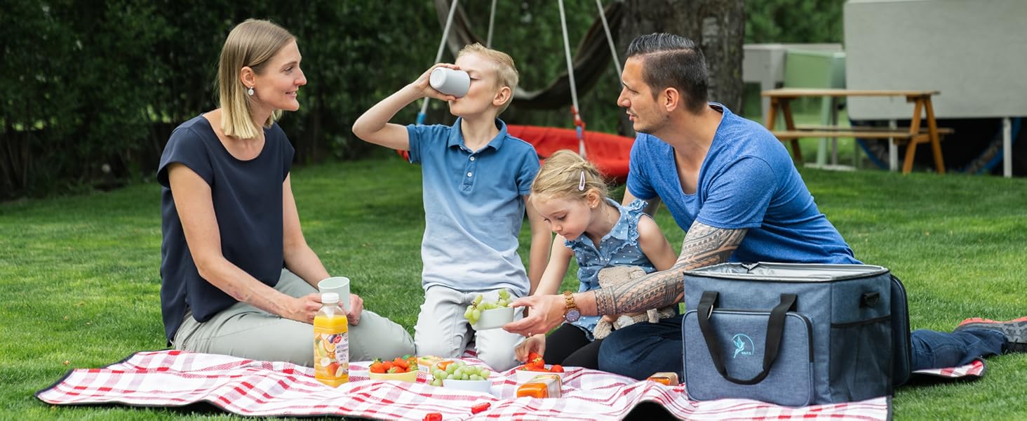 Термосумка 30л (складніша) з ізоляцією, 10-12 годин, з відкривачем, PEVA, для роботи, офісу, пікніка, покупок, будівництва (30л, блакитна)