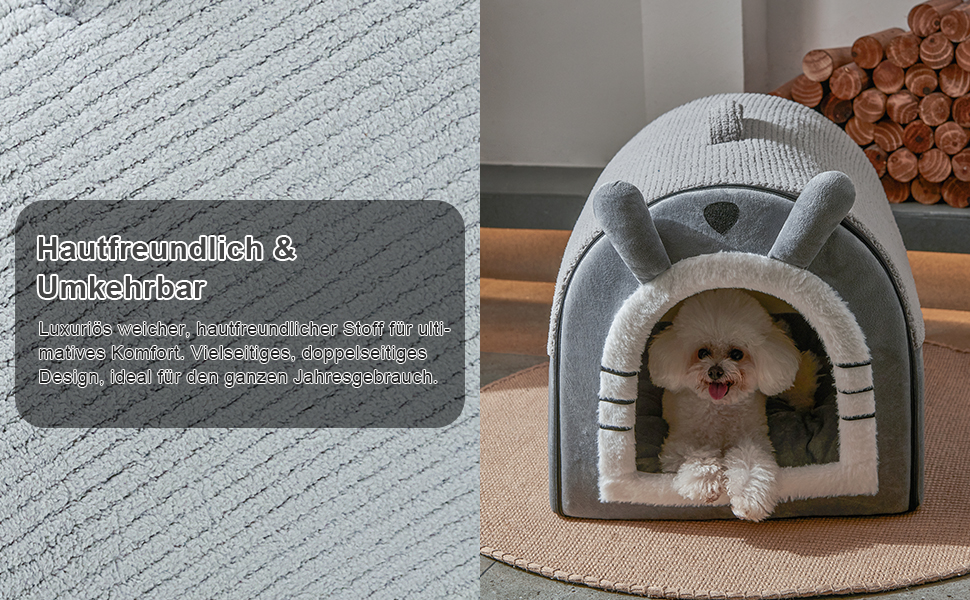 Будка для собак середнього розміру Jiupety з завісою, портативна переносна будка для собак, розмір L (61x45x45 см), сіра, знімний м'який лежак