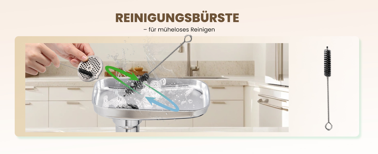 М'ясорубка електрична Huanyu 2000 Вт з сенсорним керуванням, багатофункціональна з 2 ножами та 3 дисками