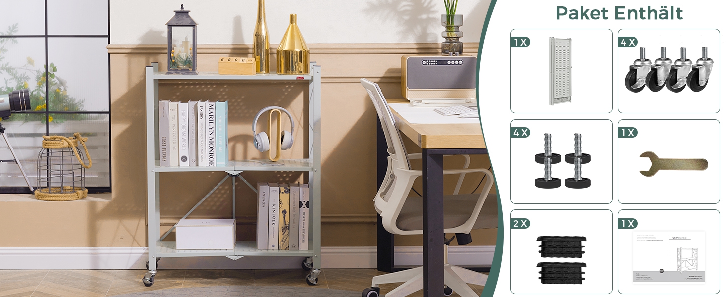 Deanic 5-Tier Folding Heavy-Duty Shelf Rack