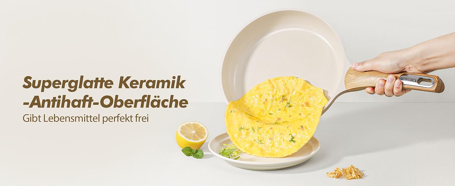 Сковорода SENSARTE з антипригарним покриттям, 30 см, кераміка, гранітне покриття, для плити та індукції, без PFOA/PTFE/PFAS