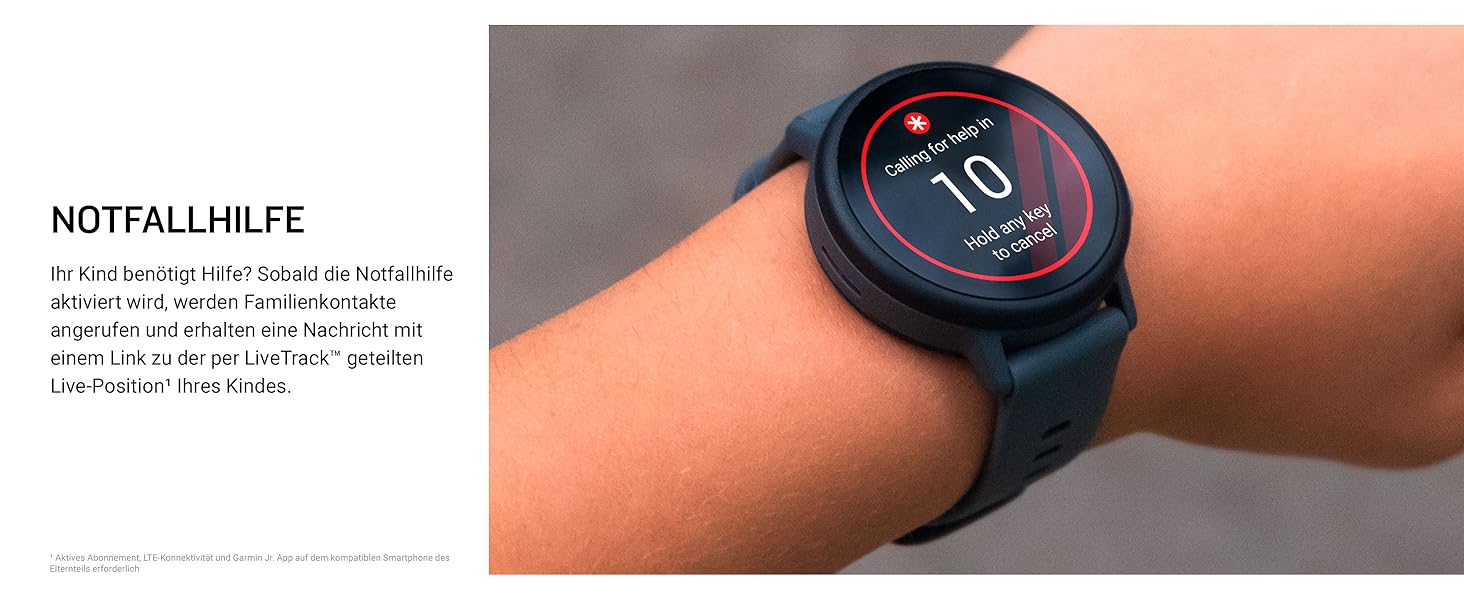 Дитячий розумний годинник Garmin Bounce 2 LTE (43 мм) - турквіс (сірий), AMOLED дисплей, 2 дні роботи, GPS, SOS, режим школи