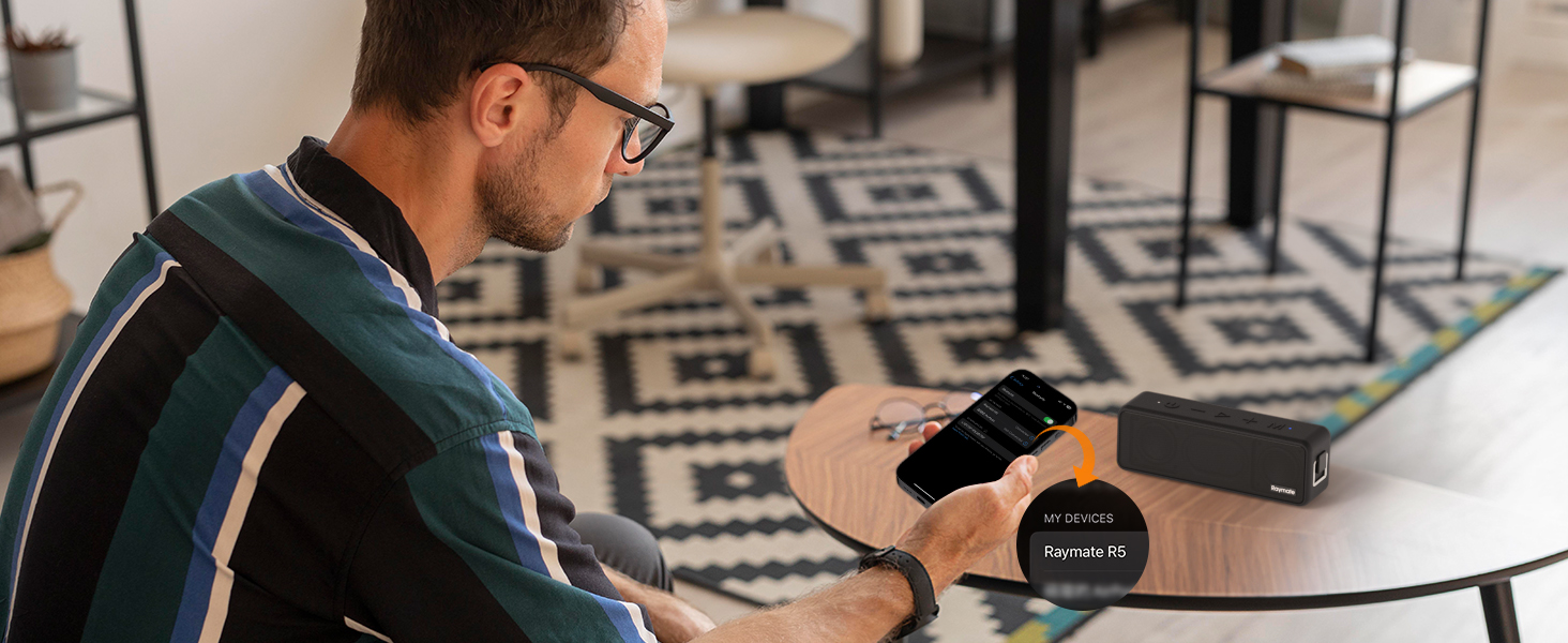 Raymate Bluetooth Портативна Колонка з Подвійним Басом 20W, IPX7 Водонепроникна, TWS, 15 годин, для дому та на вулицю (червона)