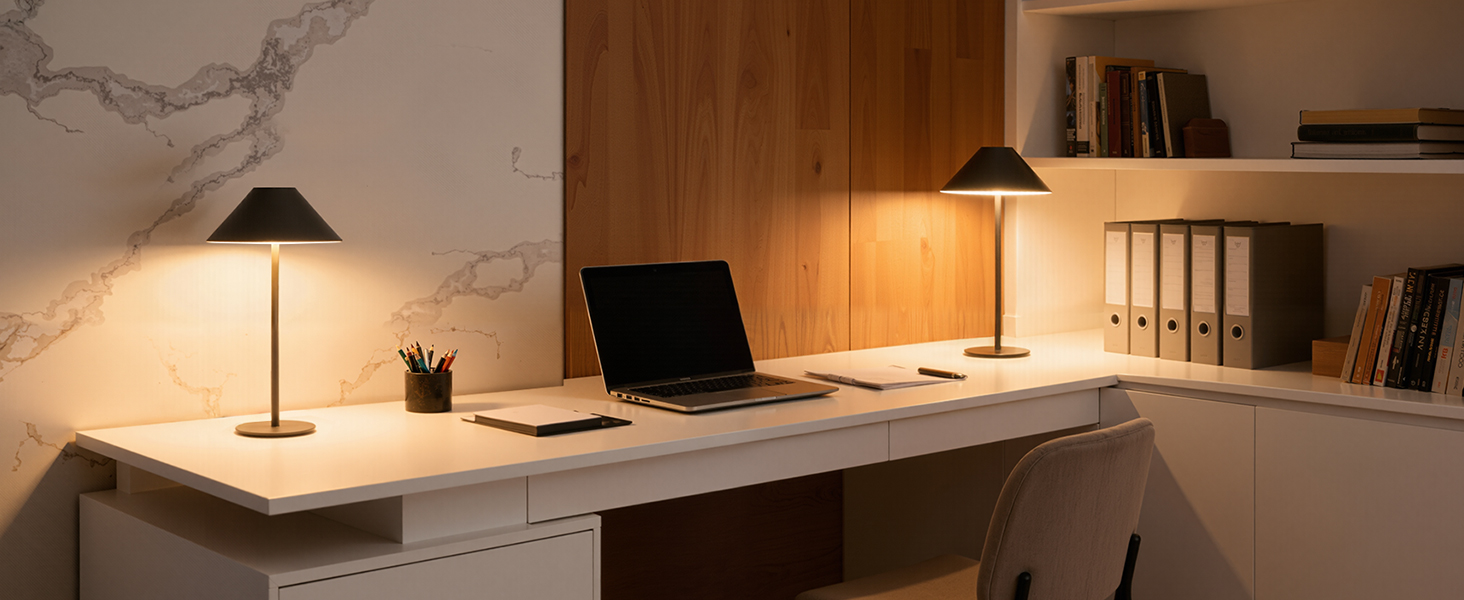 BOJIM 2 шт. LED настільна лампа з акумулятором, бездротова, USB, диммування, магнітна, IP54, для балкона/на вулицю (Антрацит)