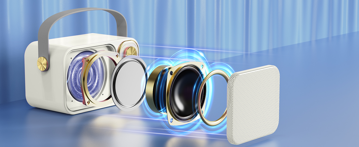 Караоке машина з 2 мікрофонами, портативна Bluetooth колонка для дітей та дорослих, 7 звукових ефектів, ідеальна для вечірок та свят (біла)