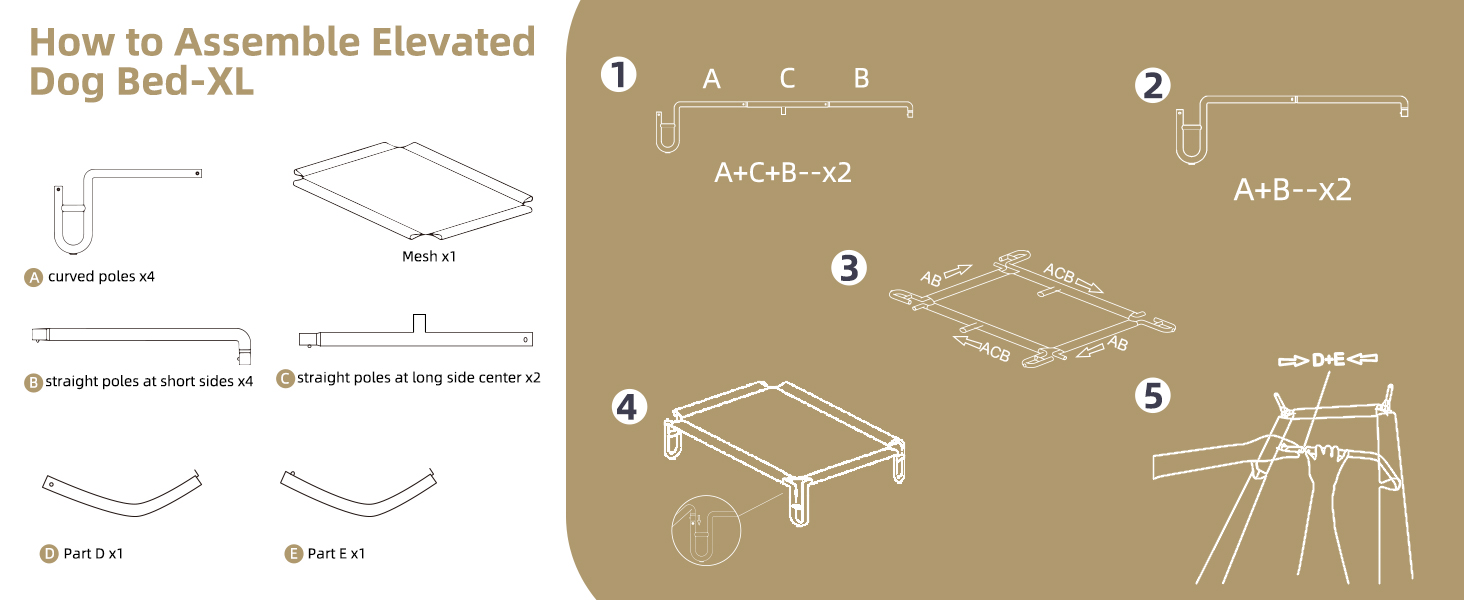 Підвищене собаче ліжко KORIMEFA до 55 кг, Outdoor, миється, для собак середніх розмірів, 122 x 85 x 20 см, з антиковзними ніжками, для дому та саду (XL)