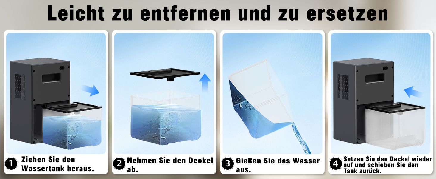 Електричний осушувач повітря Tipkook 2400 мл з автоматичним відтаненням, 10 кольорових світлодіодів, таймером 8/12/24 год, портативний для ванної, спальні, кухні, шафи, срільно-сірий