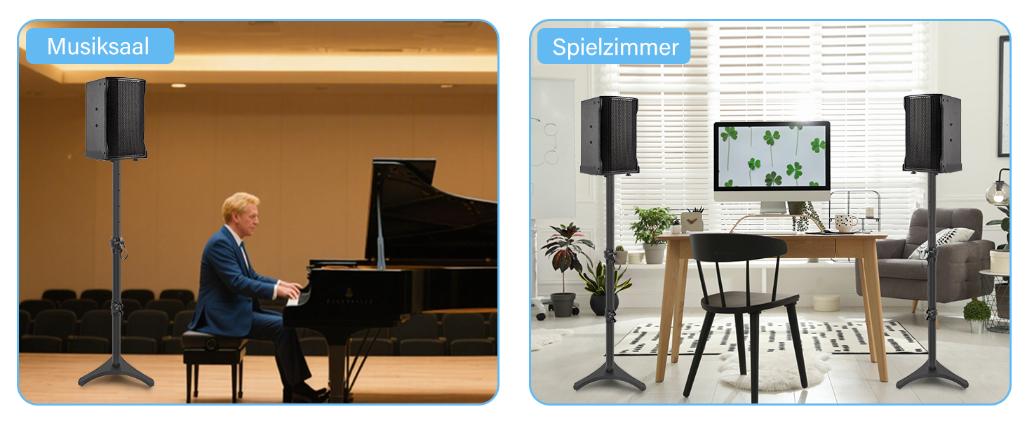 Підставка для колонок, 2 шт., регульована висота 86–127 см, з кабельною організацією, вантажопідйомність 3.6 кг, для малих колонок (PX3 3-P21)