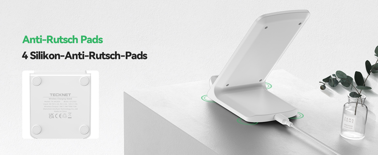 Бездротовий зарядний пристрій TECKNET, складна індукційна станція, швидка зарядка для iPhone 17/16/15/14/13/12/11/Pro Max, Apple Watch Ultra/11-3/SE, AirPods Pro 3-2/4-2, білий