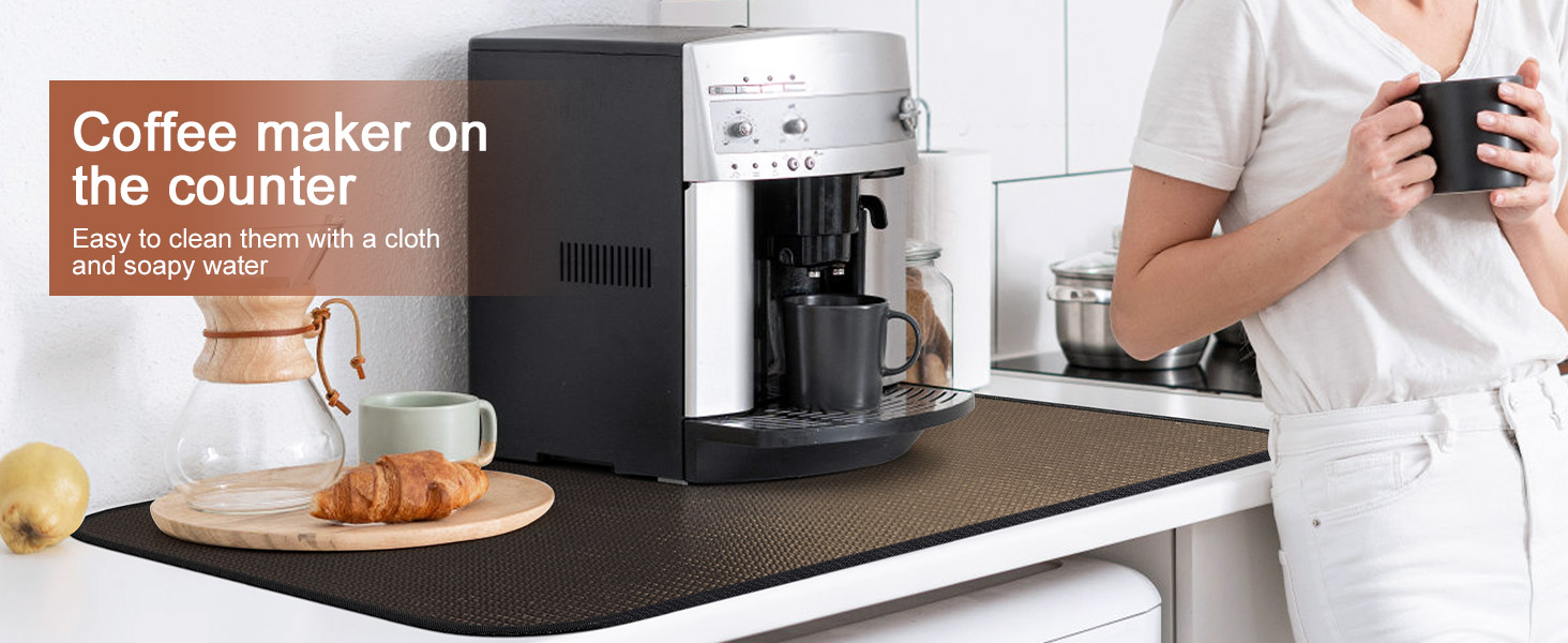 Термостійкий килимок | Силіконовий килимок для захисту від вогню | Килимок під фритюрницю | Килимок під кавоварку | Нековзний, вологостійкий (Коричневий, 40 x 60 см)