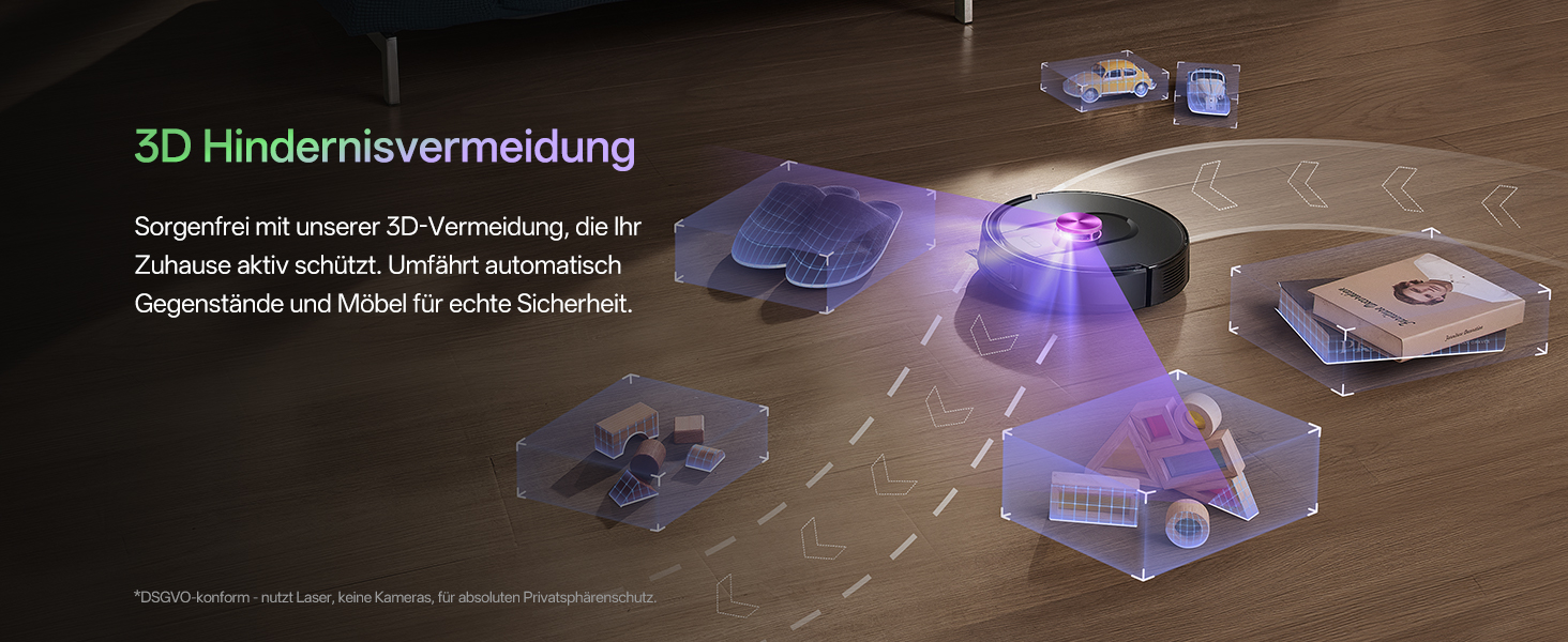 Робот-пилосос Vexilar W15 з функцією миття підлоги, бездротовий, 10000Pa, LiDAR, 180 хвилин, керування через додаток та голосовий помічник