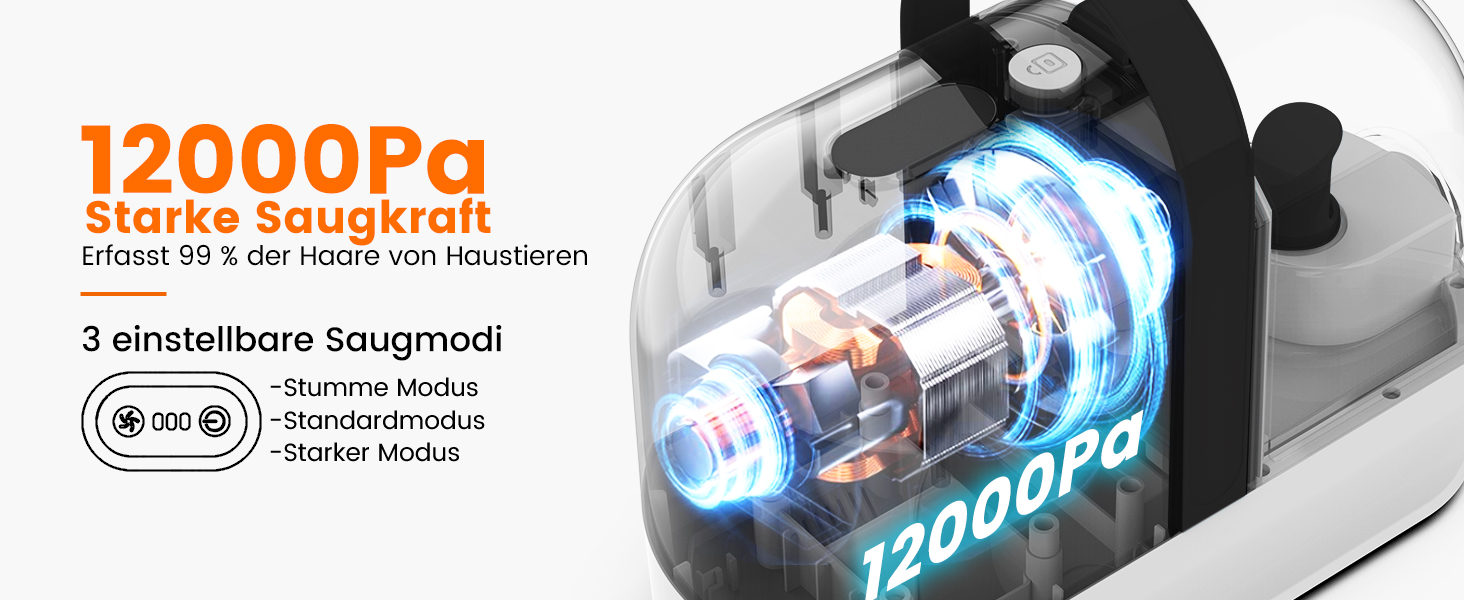 Машина для стрижки собак AIRROBO PG10 з пилососом 12000 Pa, щітка для собак, видалення шерсті для собак і котів, тиха машинка для стрижки з набором інструментів, чорний контейнер 1.4L