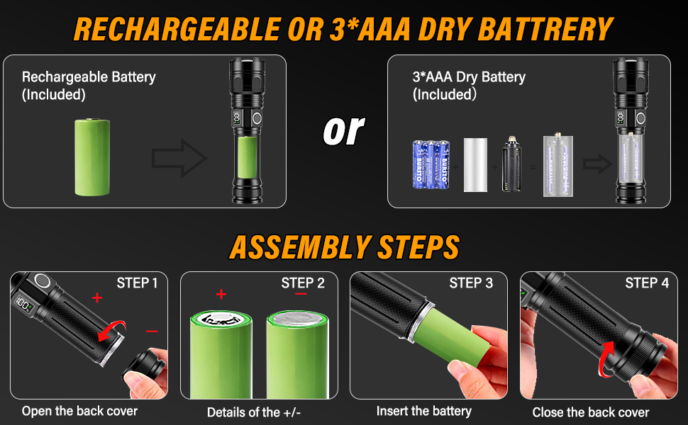 Ліхтар LED XHM 70.2, 500000 Люмен, USB-зарядка, IP67, 5 режимів, AK-01